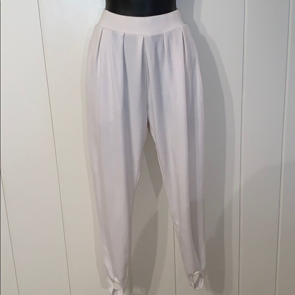 Vtg‎ early 90s white knit stirrup pants